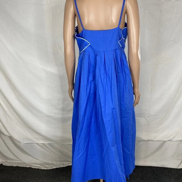 English Factory Women’s Iris Flower Appliqué Maxi Dress Size XXL Sea Blue - Picture 5 of 11